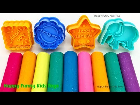 Learn Colors with Play Doh Modelling and Elephant Cookie Molds, Surprise Toys Shimmer and Shine