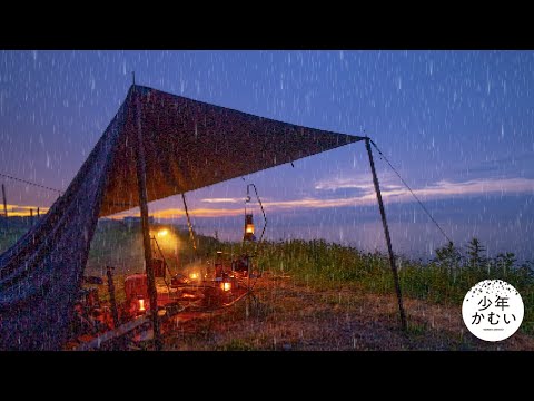 A rainy day. Rain and thunder, relax and sleep, Hokkaido camping.[Solo camping]