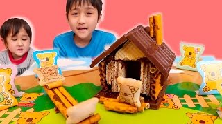 コアラのマーチでチョコレートの家を作りました（チョコレートの家手作りキット）バレンタイン 子供とお菓子作り【かとちゃん】