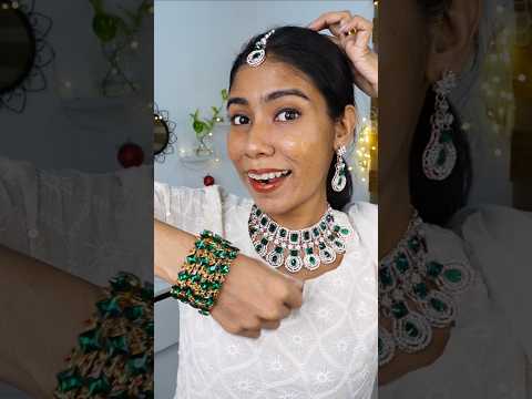 🔥👰🏻‍♀️😲വിശ്വസിക്കാൻ പറ്റ്വോ, മരതകം🥹⁉️ Celebrity inspired Green Bridal ornaments #nerin#viral#shorts