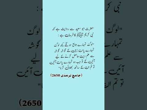 حضرت ابو سعید سے روایت ہے کہ نبی کریم صلَّی اللہ علیہ واٰلہٖ وسلَّم کا فرمان ہے