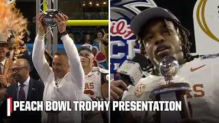 Peach Bowl TROPHY PRESENTATION 🏆 Texas is headed to the SEMIFINALS 🔥 | College Football Playoff