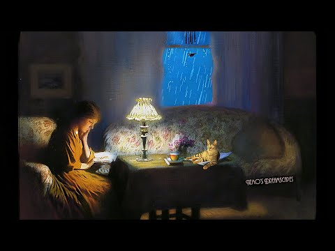 Let the window open, I want to hear the rain (Oldies from another room, wind chimes) 6 HOURS ASMR v2