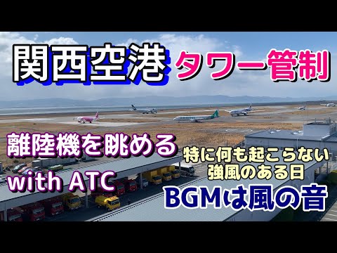 【関西空港】強風の日の離陸機たち【航空無線】