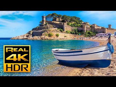 Stunning Mediterranean Beach in 4K HDR 🌅 Tossa de Mar Spain - Relaxing Tv Art Screensaver