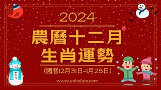 2024甲辰龍年｜農曆十二月（2024年12月31日~2025年1月28日）｜生肖運勢月報｜雨揚樂活家族