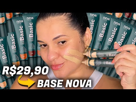 TESTEI A NOVA BASE BASIC DA NINA MAKEUP