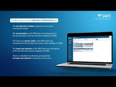 What to do when your Income Tax Return ITR12 is rejected by SARS on eFiling due to a directive