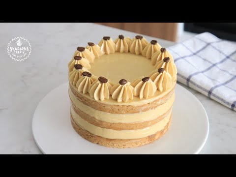 Eggless Moist Vanilla Latte Cake | Easy Buttercream Recipe