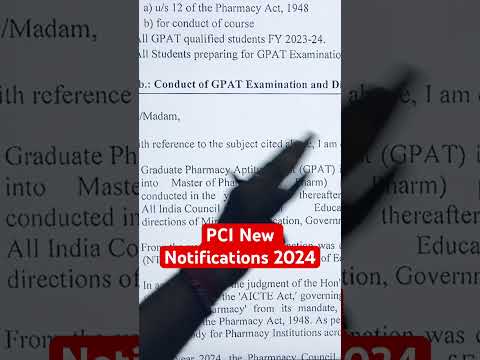 PCI New Notices 2024 about GPAT 2024 Exam Date & GPAT Scholarship 2024 #amarsayaracademy