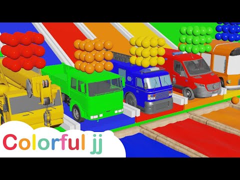 The Wheels on The Bus Song | Colorful Bus | Baby Shark | Colorful jj kids