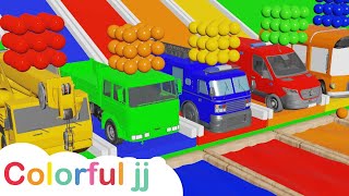 The Wheels on The Bus Song | Colorful Bus | Baby Shark | Colorful jj kids