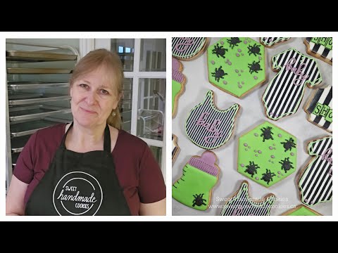 Beetlejuice-Inspired Baby Shower Cookies!  So fun and different.  #cookiedecorating