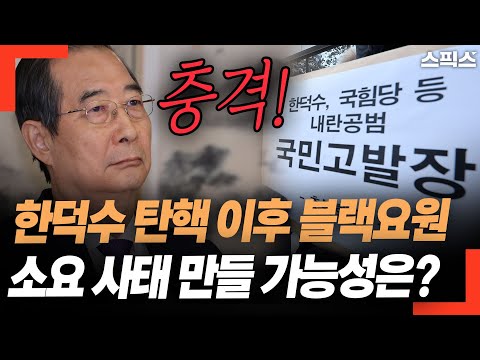 충격! 한덕수 탄핵 이후 블랙요원 소요 사태 만들 가능성은? 비상!