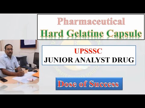 UP Junior Drug Analyst Preparation 2024 | Junior Drug Analyst Course | hard gelatin capsule mcqs