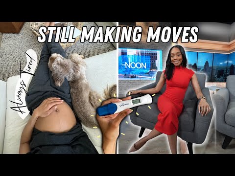 VLOG | Balancing work while pregnant🤰🏽| TV segment, nervous to be a mom?