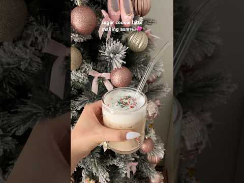 sugar cookie latte making asmr☕️🩷 #coffee #christmas #aesthetic #asmrsounds