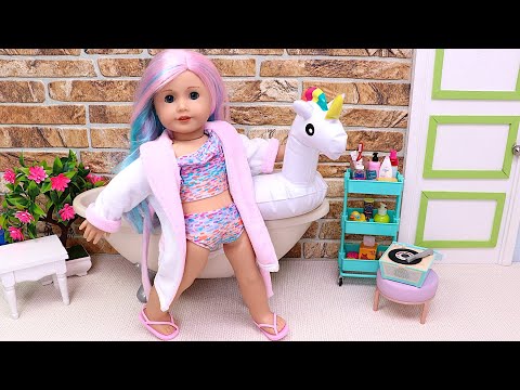 Bubbly Bath Time Adventure! Play Dolls 40min bathroom routine stories