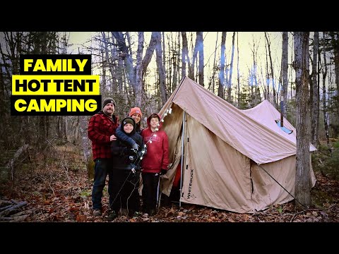 I took my Family Hot Tent Camping for the First Time