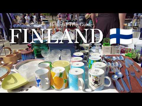 Helsinki travel guide "Summer flea market & shopping tour" 🇫🇮 Day trip to Porvoo.