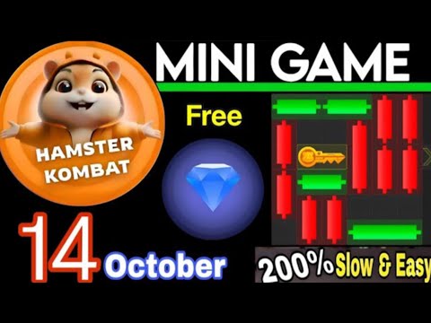 14 October 💎🔑🐯 Puzzle Trick: P2E Hamster Kombat key MiniGame Solved,slow step by step! 🎮