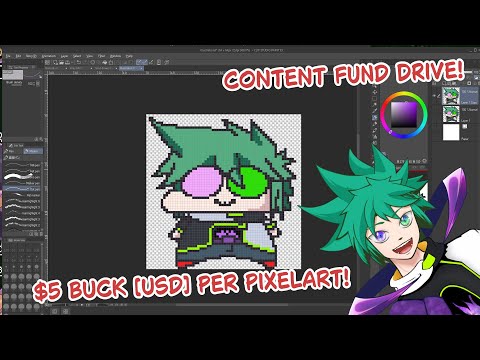 $5 Buck Art Shop Open! Pixel Art【#commissionart #disabledcreator kind of ask to learn more】