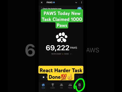 Paws NewTask  today Go Harder | Paws New task Go Harder Claimed | paws new task | #pawsairdrop