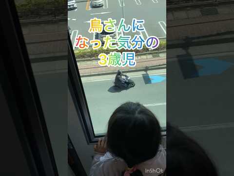 鳥さんになった気分の3歳児　#育児  #千葉都市モノレール