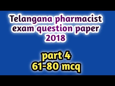 Telangana pharmacist exam question paper 2018#mhsrbpharmacistexamquestionpaper2018