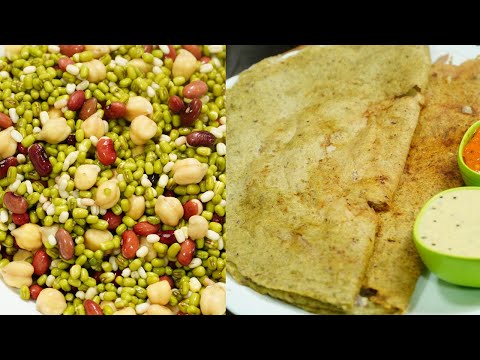 Healthy Breakfast Recipe | High Protein Multigrain Dosa | Lentils Dosa | Multigrain Dosa