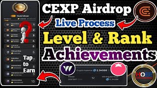 ✅ CEXP Live Level, Rank Achivement//CEX.IO Airdrop Updates//CEXP How to Level Increase//Free Airdrop