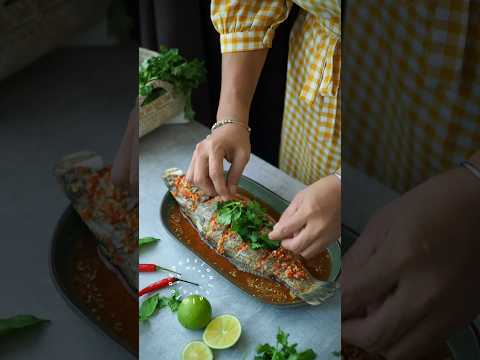 Thai Style Steamed Fish Recipe #food #shortvideo