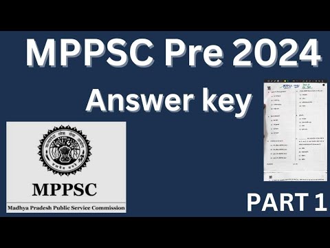 MPPSC Pre 2024 Answer Key Part1 JUNE 2024 MPPSC PAPER ANALYSIS  | MPPSC ANSWER