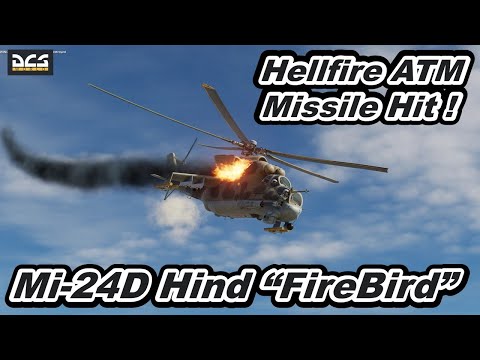 DCS World Russian Helicopter Mi-24D Hind Fire Bird ! AH-64D Apache Hellfire II Missile Fire !【大炎上】