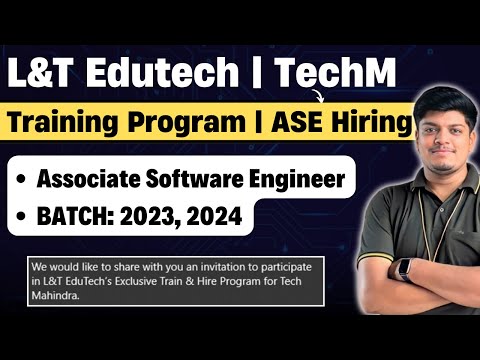 🔥L&T Edutech, TechM ASE Hiring Update | Whatsapp Message | BATCH: 2023, 2024 | Training Program