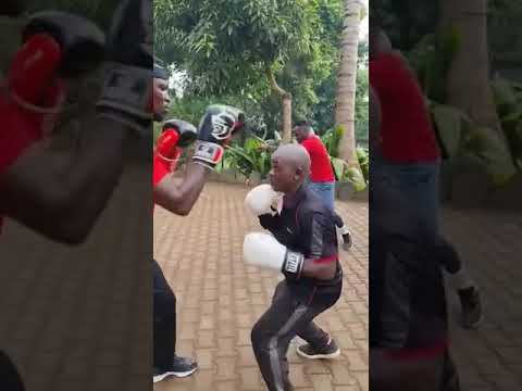 Undisputed Middleweight King Ghetto Gladiator Bobi Wine Sparring With Coach Jajja Mudde Ntambi