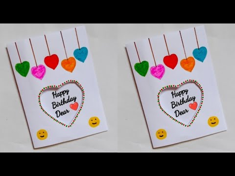 very easy & beautiful 😊 birthday card idea at home/how to make birthday greeting card/whitepapercard