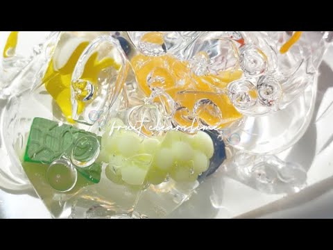 fruit clearslime 🍎🍇🍋🍐¦ くだものクリアスライム𓎩𓌉𓇋 ‎¦ フィッシュボール ¦ asmr ¦ 大人も楽しめる動画 ¦ スライムプレス