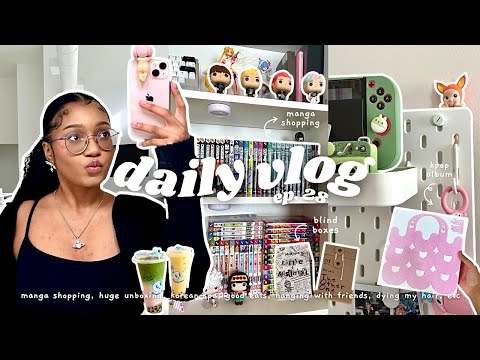 COZY VLOG 🎀: what i eat in a week, huge blind box unboxing, manga shopping, korean spa, museum, etc.