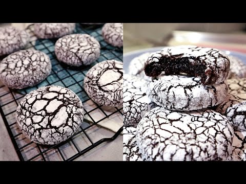 Fudgy Chocolate Brownie Crinkle Cookies