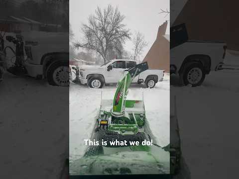 What do YOU do when two snow removal machines get to the same place at the same time? #snowplowing