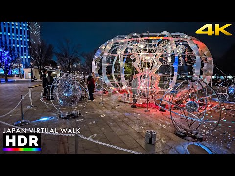 Japan - Tokyo Odaiba winter illumination walk • 4K HDR