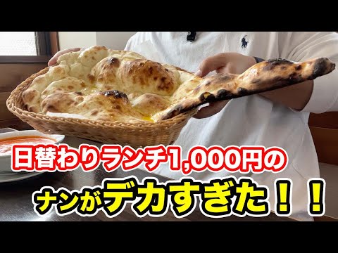 【福井県福井市ランチ】日替わりランチ1,000円のナンがデカすぎた！！【方言：ハイブリッド福井弁】