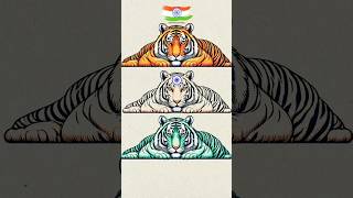 Tiger 🐯 Art 🇮🇳 Indian Flag art 🇮🇳 Independence day special art #indianflag #art #shortvideo