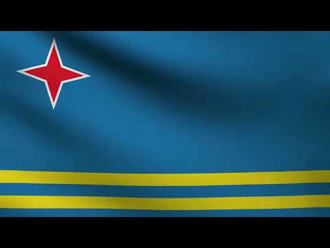 [10 Hours] Aruba Flag Waving - Video & Audio - Waving Flags