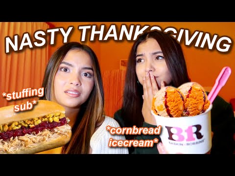 TRYING WEIRD THANKSGIVING FOODS! *GROSS*