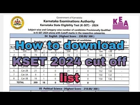 How to download KSET 2024 cut off list  for everyone #kset #trending #educational #education ಕೆ ಸೆಟ್