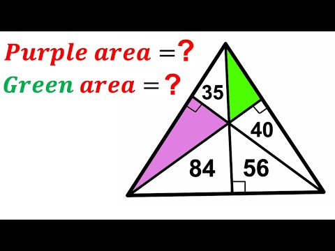 Can you find area of the Purple and Green Triangles? | (Justify) | #math #maths | #geometry