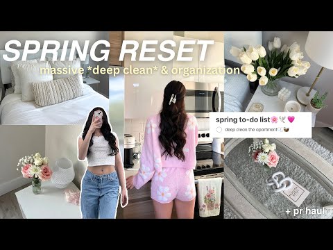 SPRING RESET🌸🧺 deep cleaning, organizing, spring outfits, productive sunday vlog!