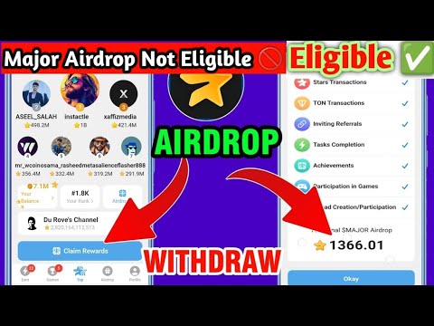 Major Airdrop Claim And Withdraw | Major Airdrop Claim Now | Major Airdrops eligible solution ✅